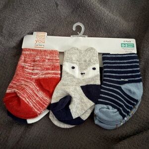 Carter's Baby Sock 0-3 months 6- Pack — Light Blue, Mustard & Navy